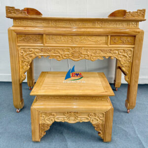 Án gian gỗ gõ mẫu dơi 1m75+ bàn cơm