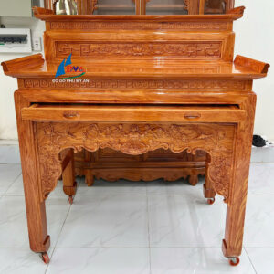 Án gian gỗ hương đá sen cò tầng 1m27