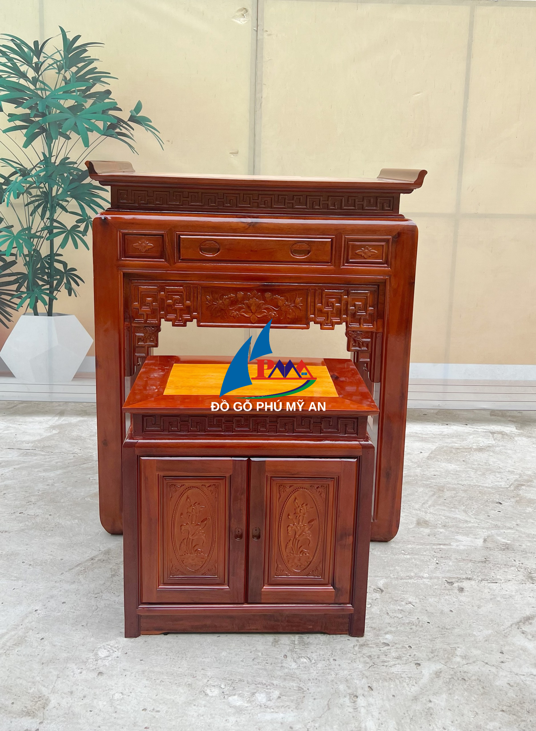 Án gian gỗ tràm 1m07+ tủ