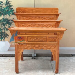 Bàn cúng gỗ gõ 3 tầng 1m37