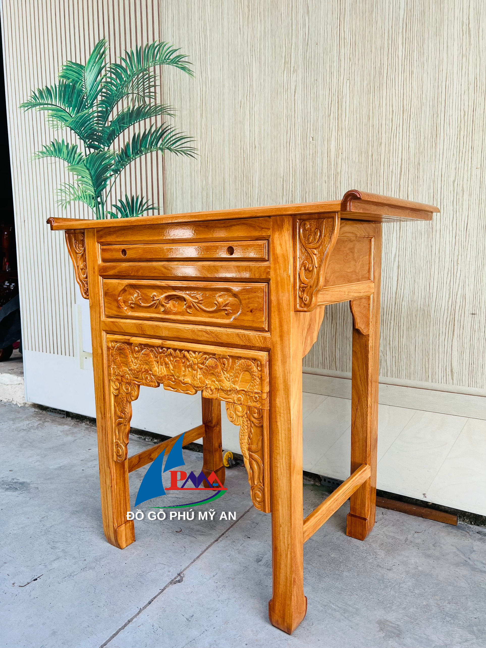 Bàn cúng gỗ gõ bằng 1m07