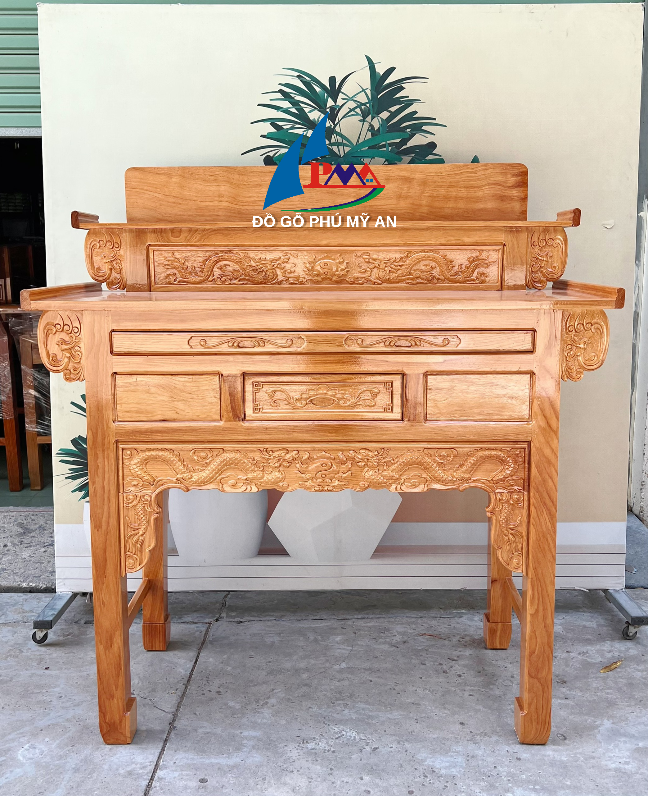 Bàn cúng gỗ gõ tầng 1m47