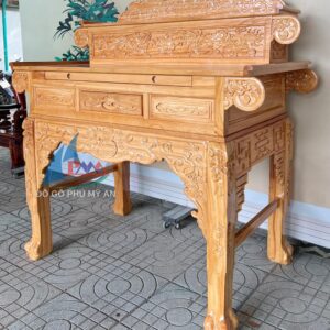 Alternative view of Bàn cúng gỗ gõ tầng 1m54 sâu 81 chân lớn