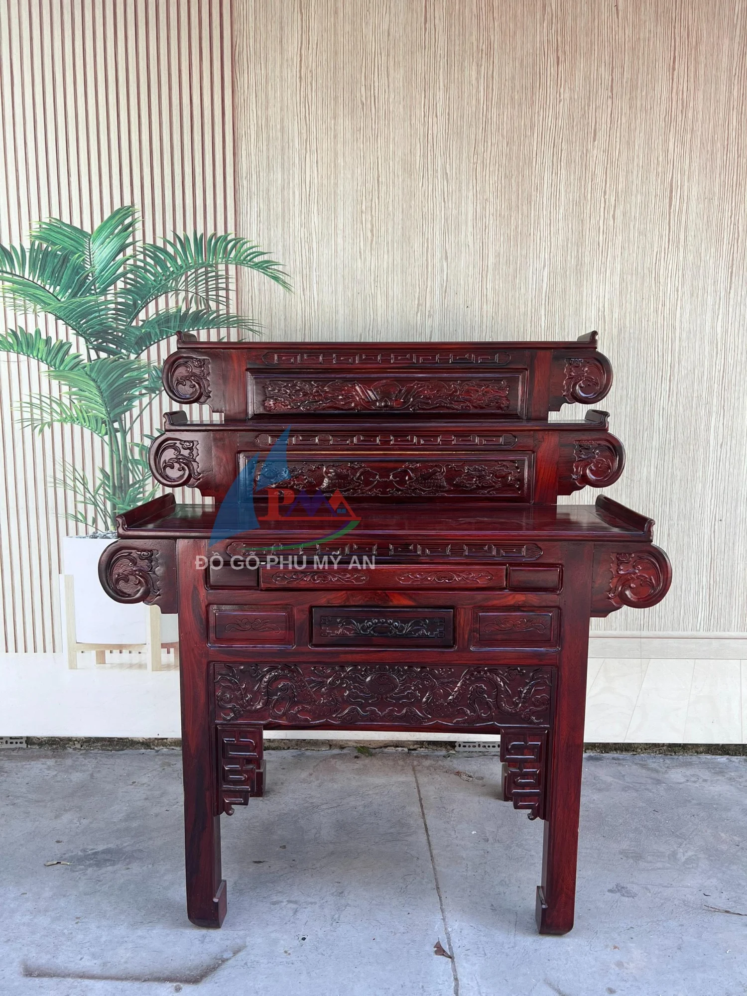 Bàn cúng muồng 3 tầng 1m27