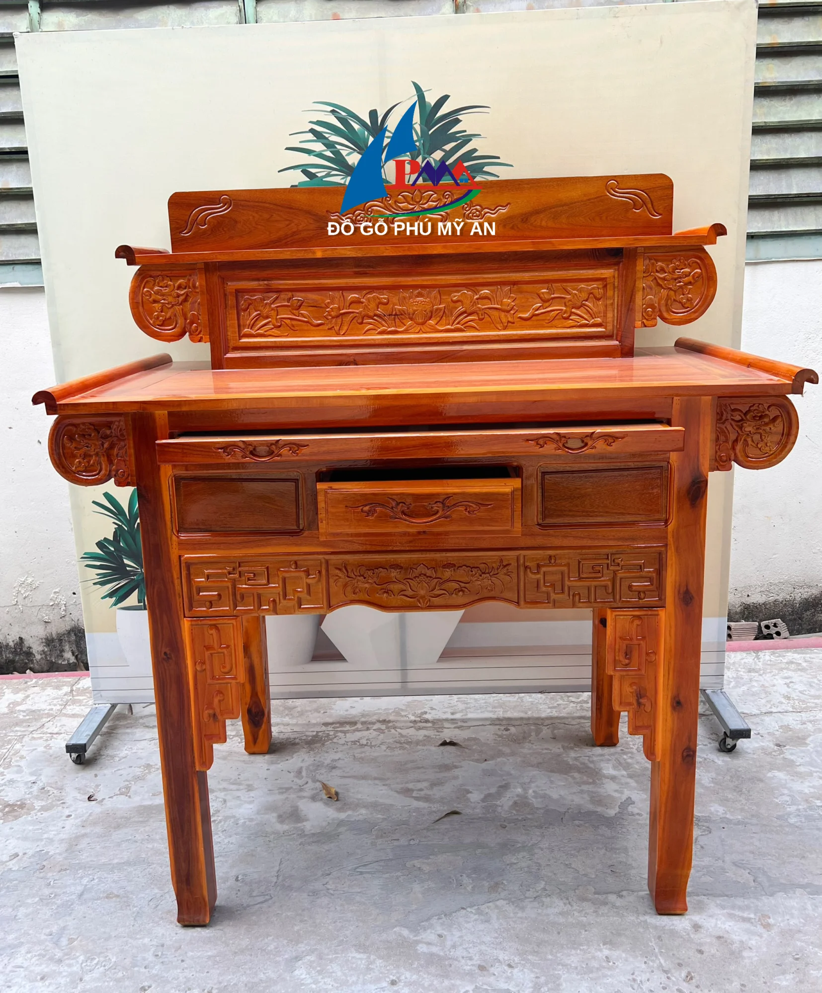 Bàn cúng gỗ tràm tầng 1m53