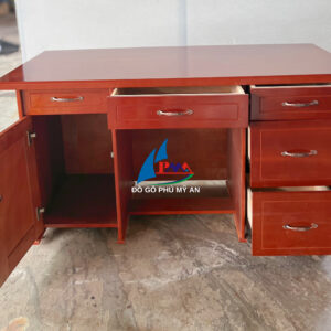 Alternative view of Bàn làm việc gỗ ghép phủ xoan 1m4