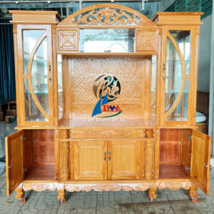 Alternative view of Kệ dàn gỗ gõ có chữ phúc 2m hậu bằng lăng