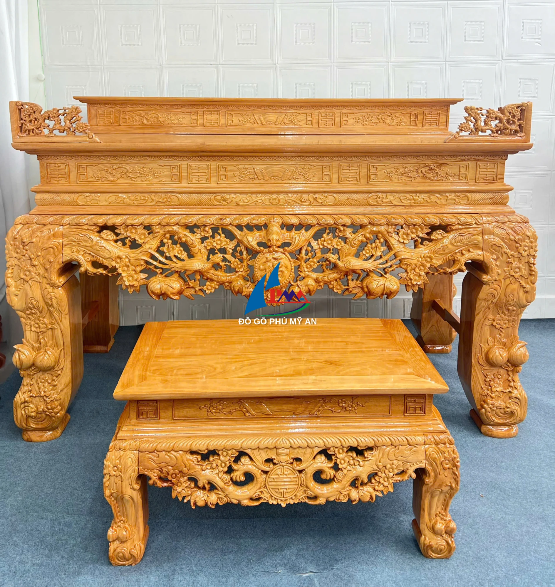Sập thờ gõ chân 24