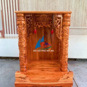 Trang thờ gỗ xoan bằng chân quỳ cột 48