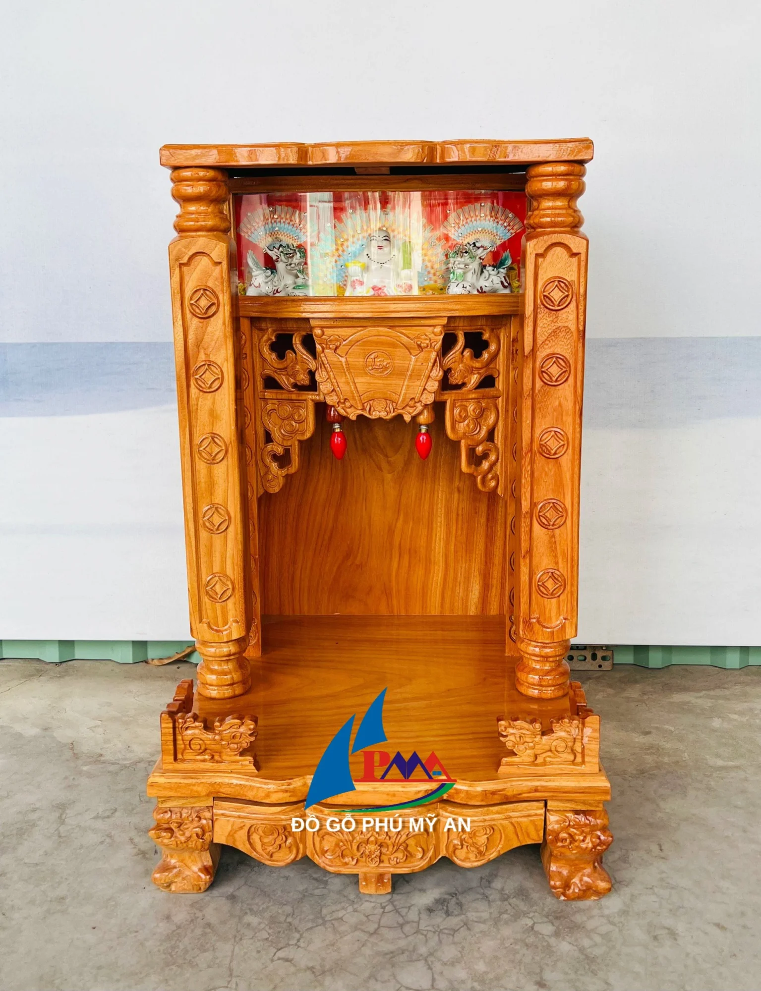 Trang thờ gỗ gõ hộp đèn 50