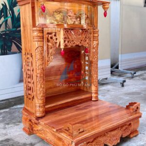 Alternative view of Trang thờ gỗ xoan hộp đèn chân quỳ không cột 56
