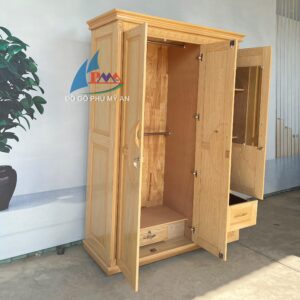 Alternative view of Tủ áo gỗ ghép phủ sồi 1m4