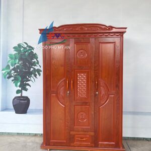 Tủ áo gỗ ghép phủ xoan 1m6