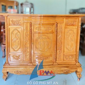Tủ thờ gõ bắc mô cong 1m75