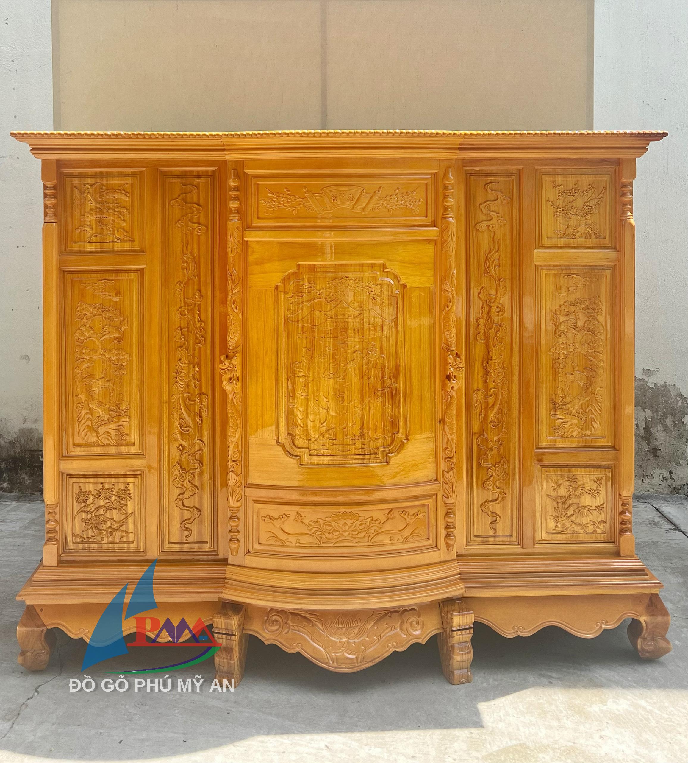 Tủ thờ căm xe chạm 1m8
