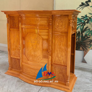 Alternative view of Tủ thờ gỗ gõ 6 chân chạm hậu bằng lăng