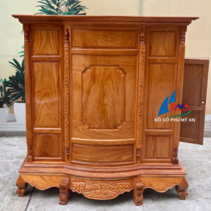 Tủ thờ gỗ gõ 6 chân trơn hậu bằng lăng