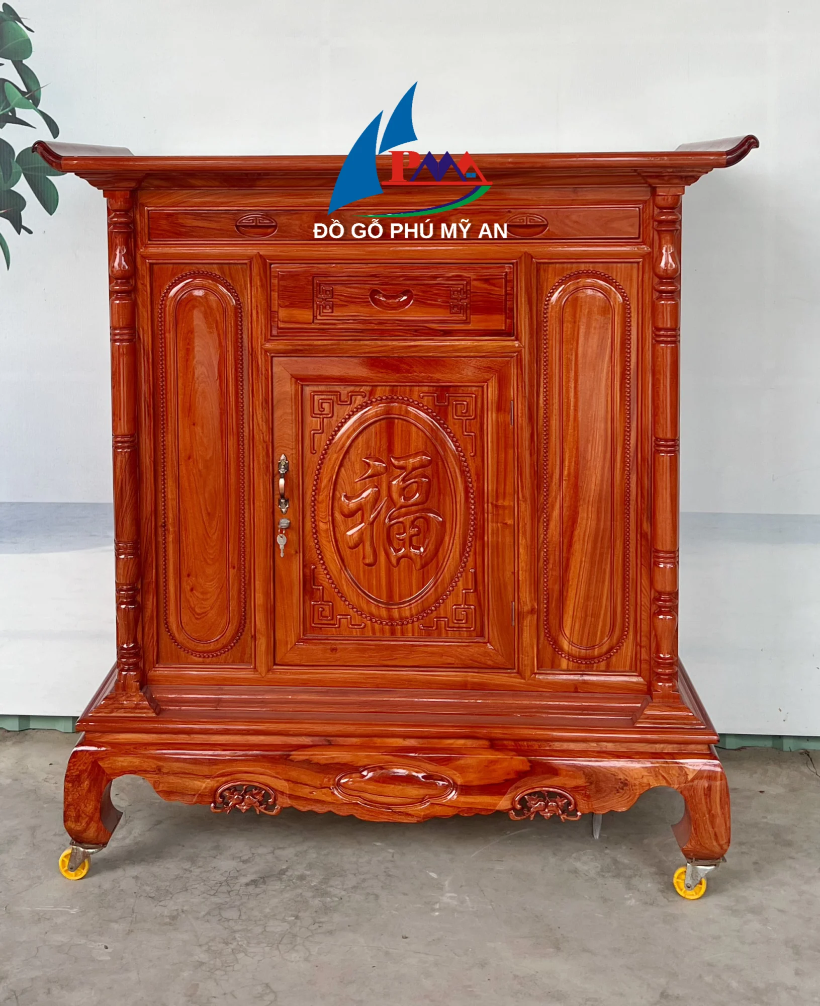 Tủ thờ hương đá phẳng 1m27