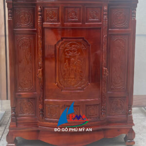 Tủ thờ tràm 4 chân chạm