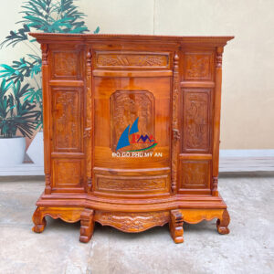 Tủ thờ tràm 6 chân chạm