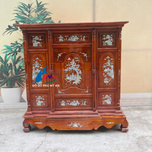 Tủ thờ tràm phẳng cẩn 1m45