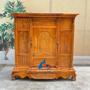 Tủ thờ tràm phẳng chạm 1m45