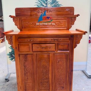 Bàn cúng gỗ tràm tầng có tủ 1m27