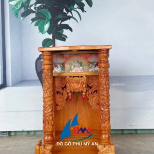 Trang thờ gỗ căm xe hộp đèn 50