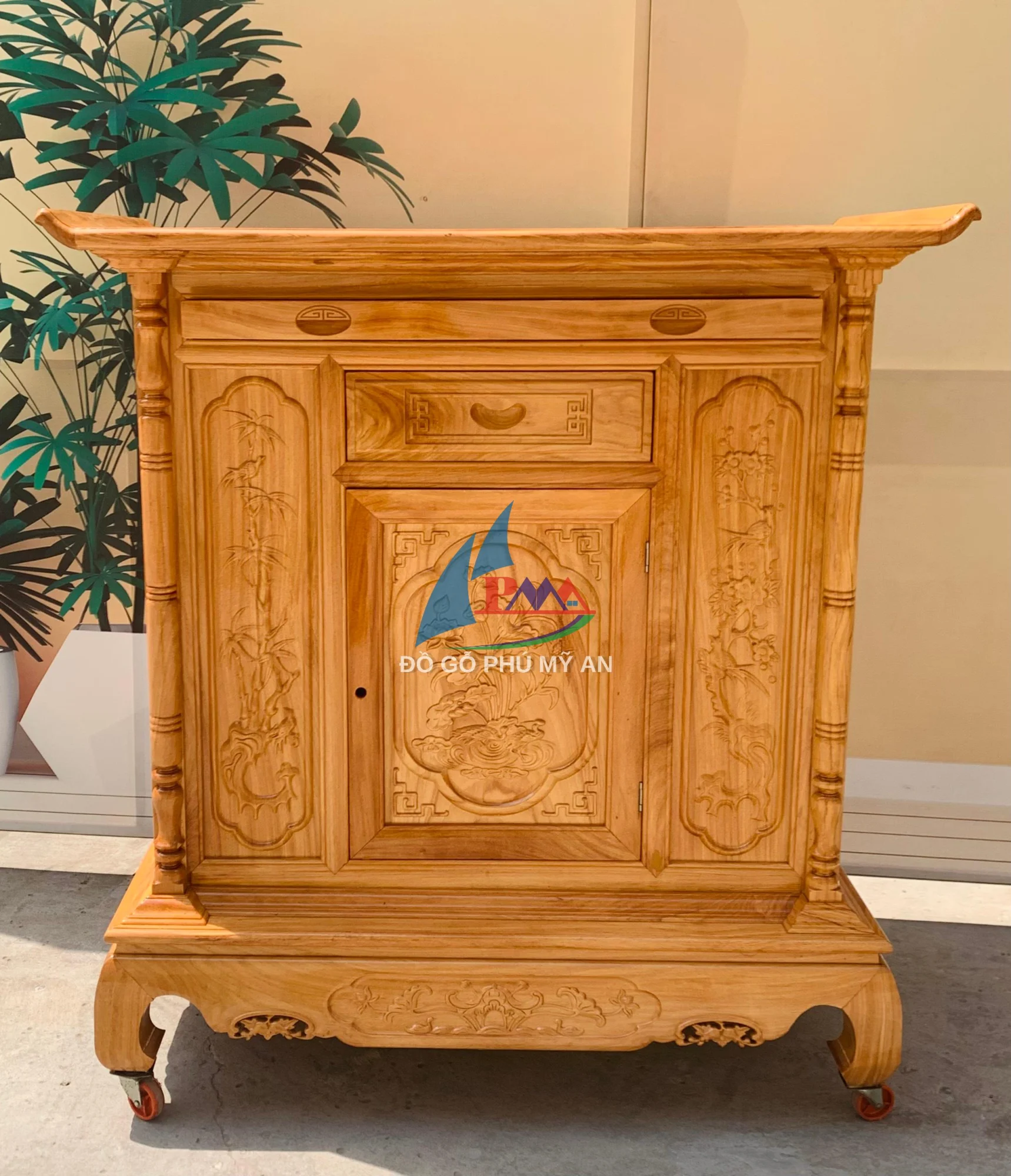 Tủ thờ gõ phẳng 1m27