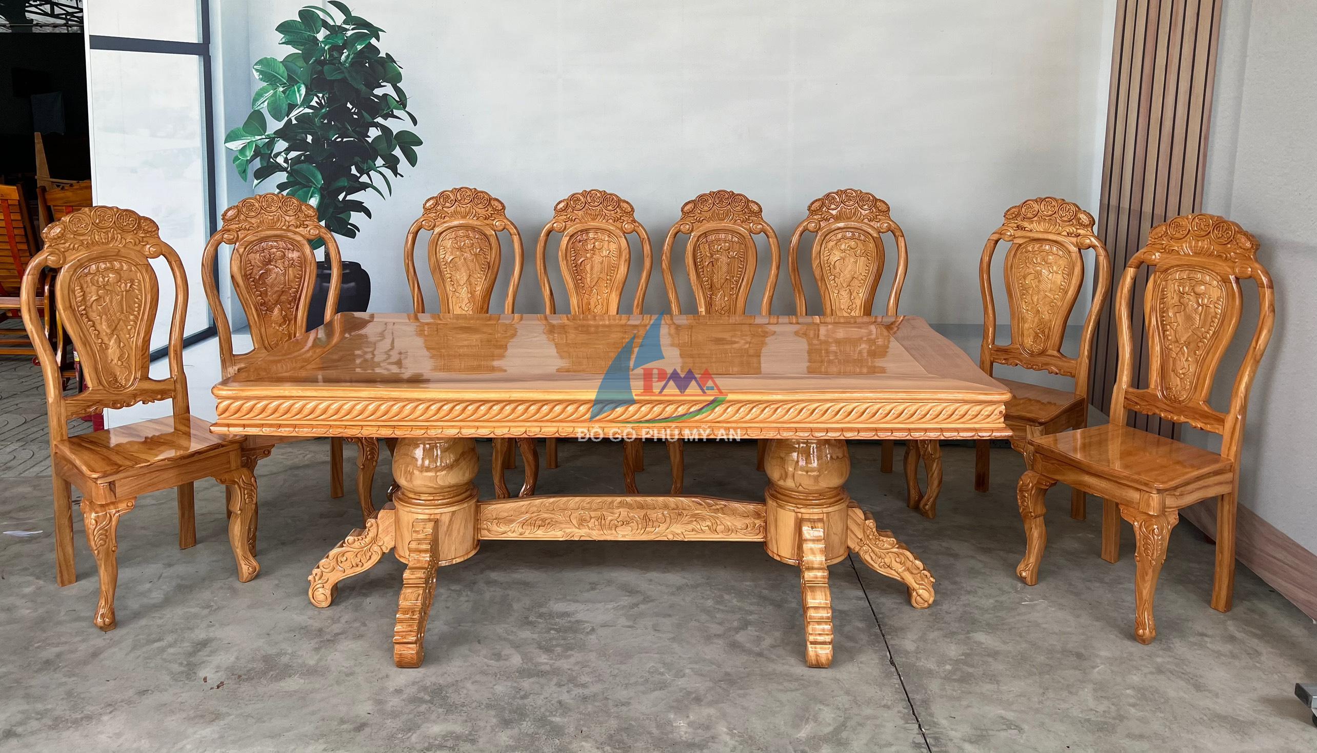 Alternative view of Bàn ăn gõ vuông 8 ghế