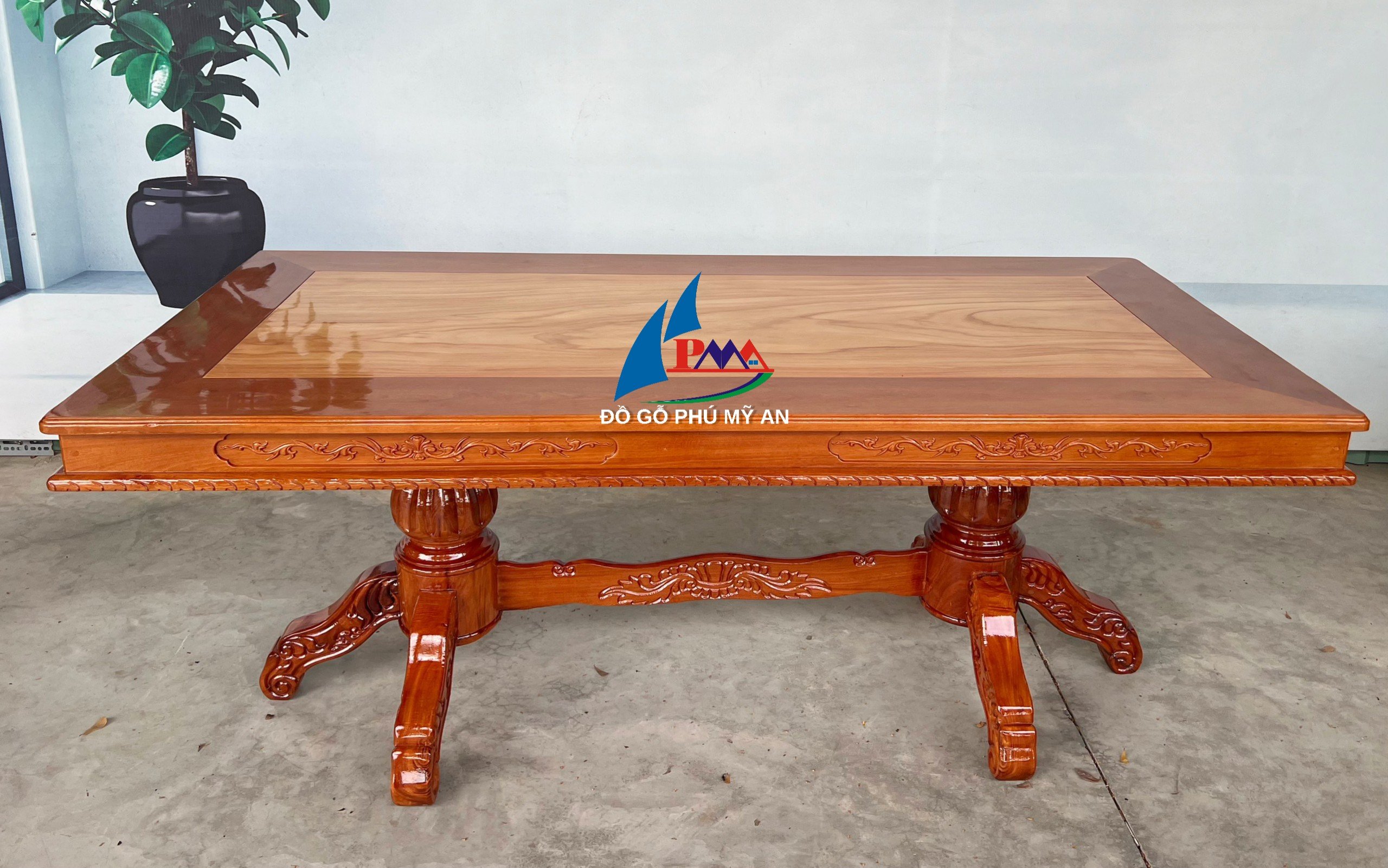 Alternative view of Bàn ăn căm xe vuông 8 ghế tướng