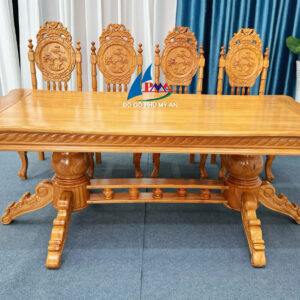 Alternative view of Bàn ăn gõ bánh tây 8 ghế tướng