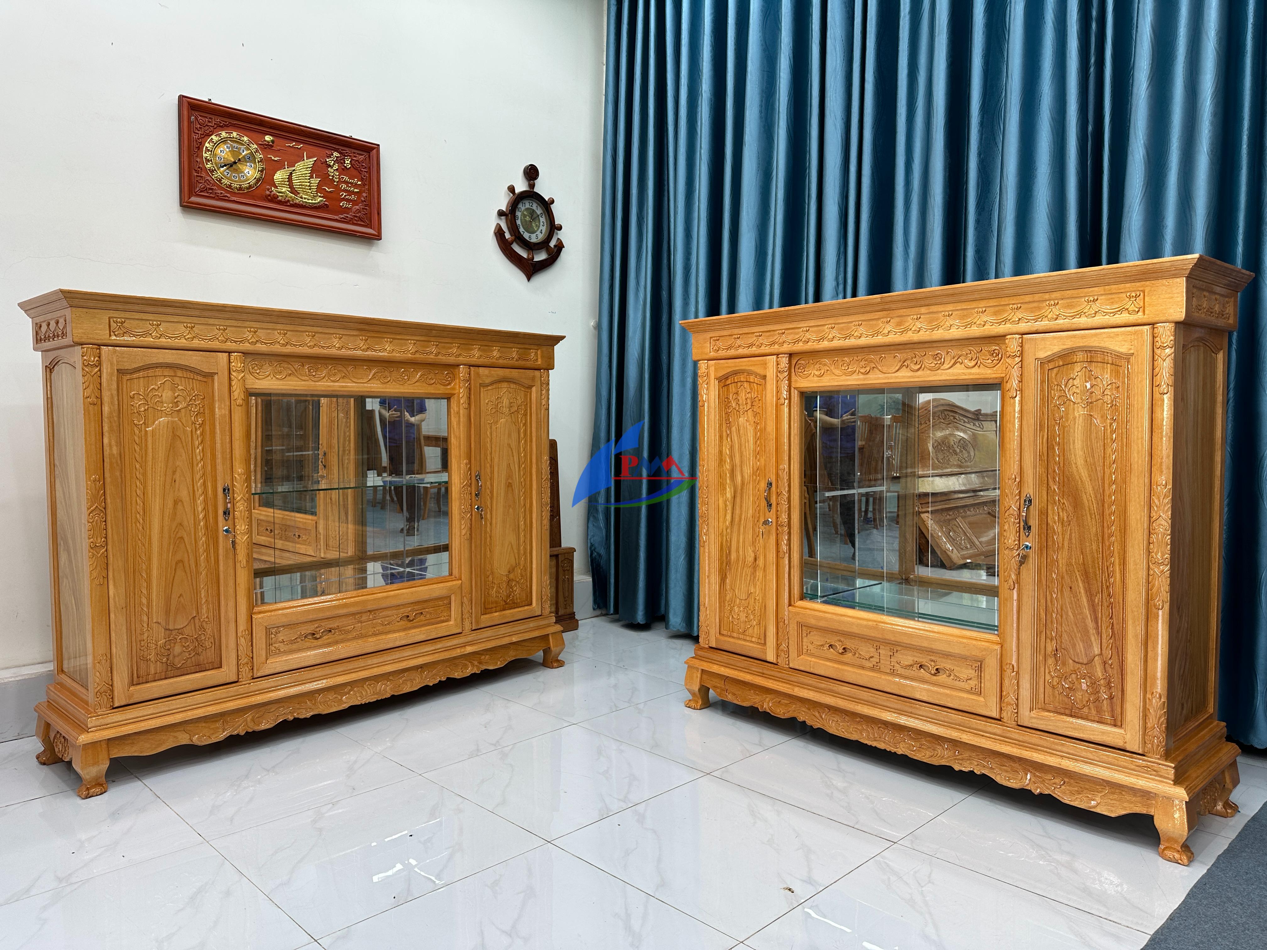 Gợi ý trang trí nội thất phòng khách đón Tết với các mẫu nội thất gỗ đẹp, tiện nghi