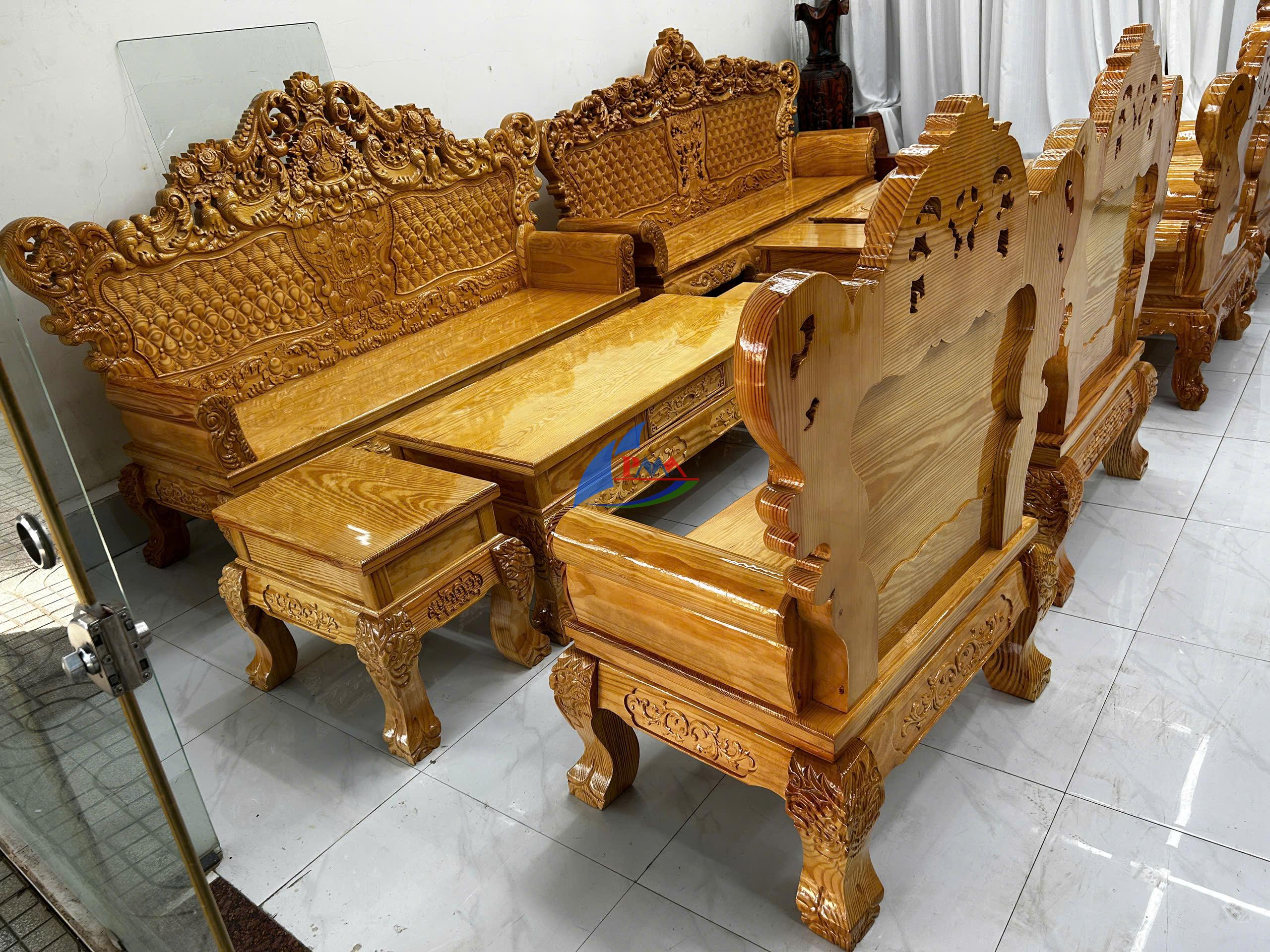 Gợi ý trang trí nội thất phòng khách đón Tết với các mẫu nội thất gỗ đẹp, tiện nghi