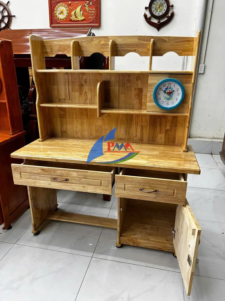 Mẫu Bàn Học Sinh Gỗ Tự Nhiên Đẹp Được Phụ Huynh Ưa Chuộng